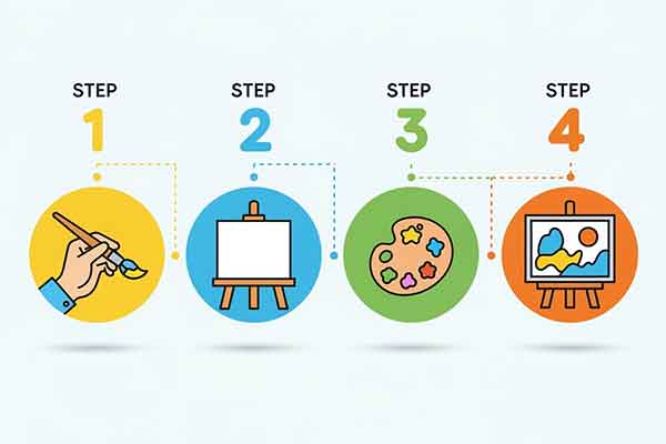 Step by step painting instructions with Artly Parites